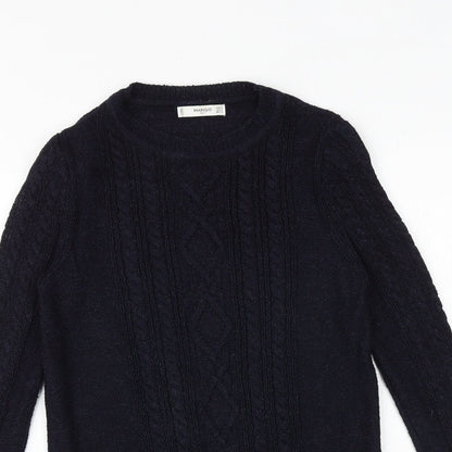 Womens UK Size S Mango Blue Pullover Jumper