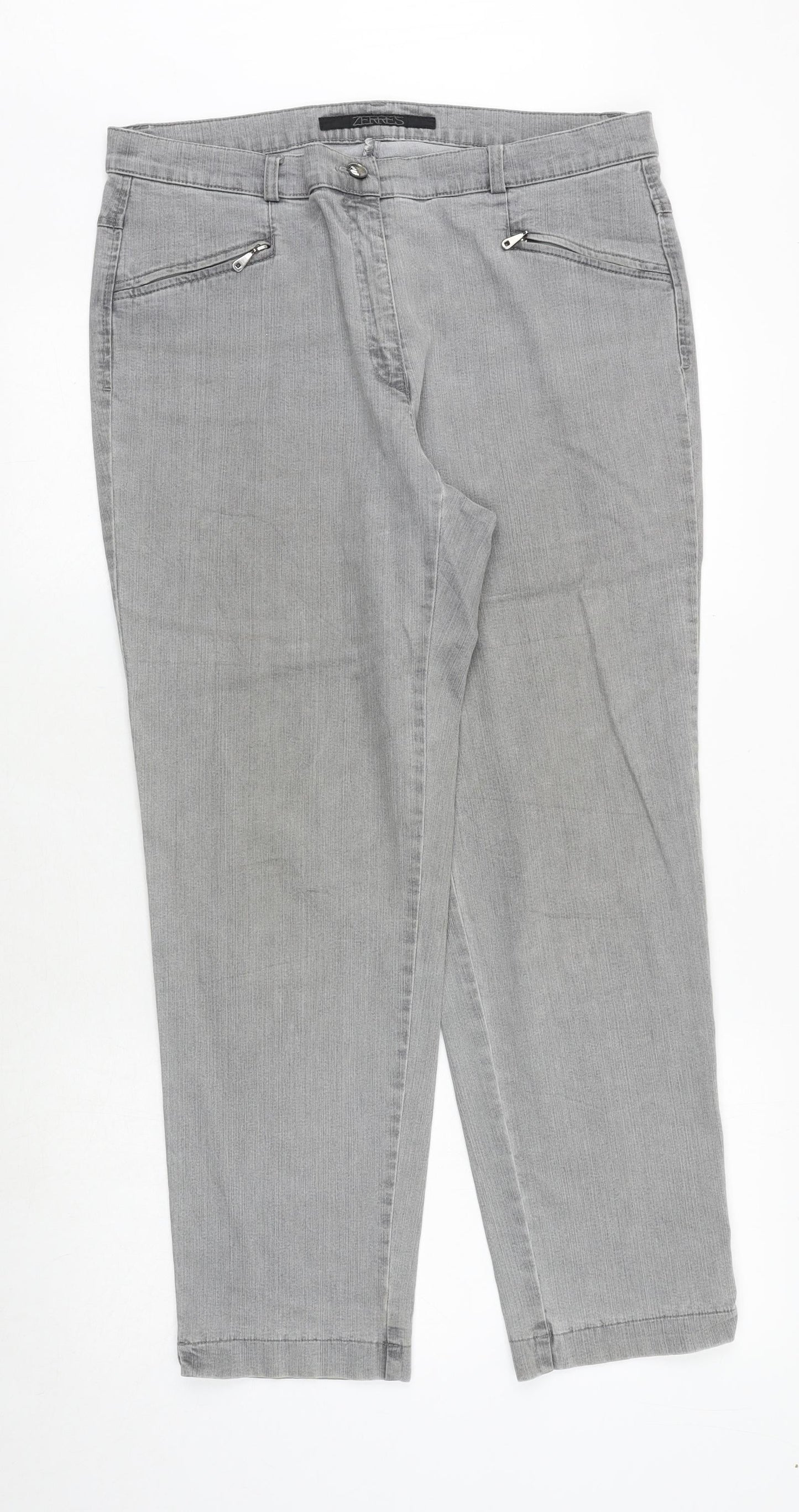Womens UK Size 35 in ZERRES Regular Fit Straight Grey Jeans