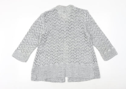 Womens UK Size M Glimpse Design Grey Cardigan Jumper