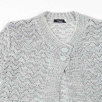 Womens UK Size M Glimpse Design Grey Cardigan Jumper