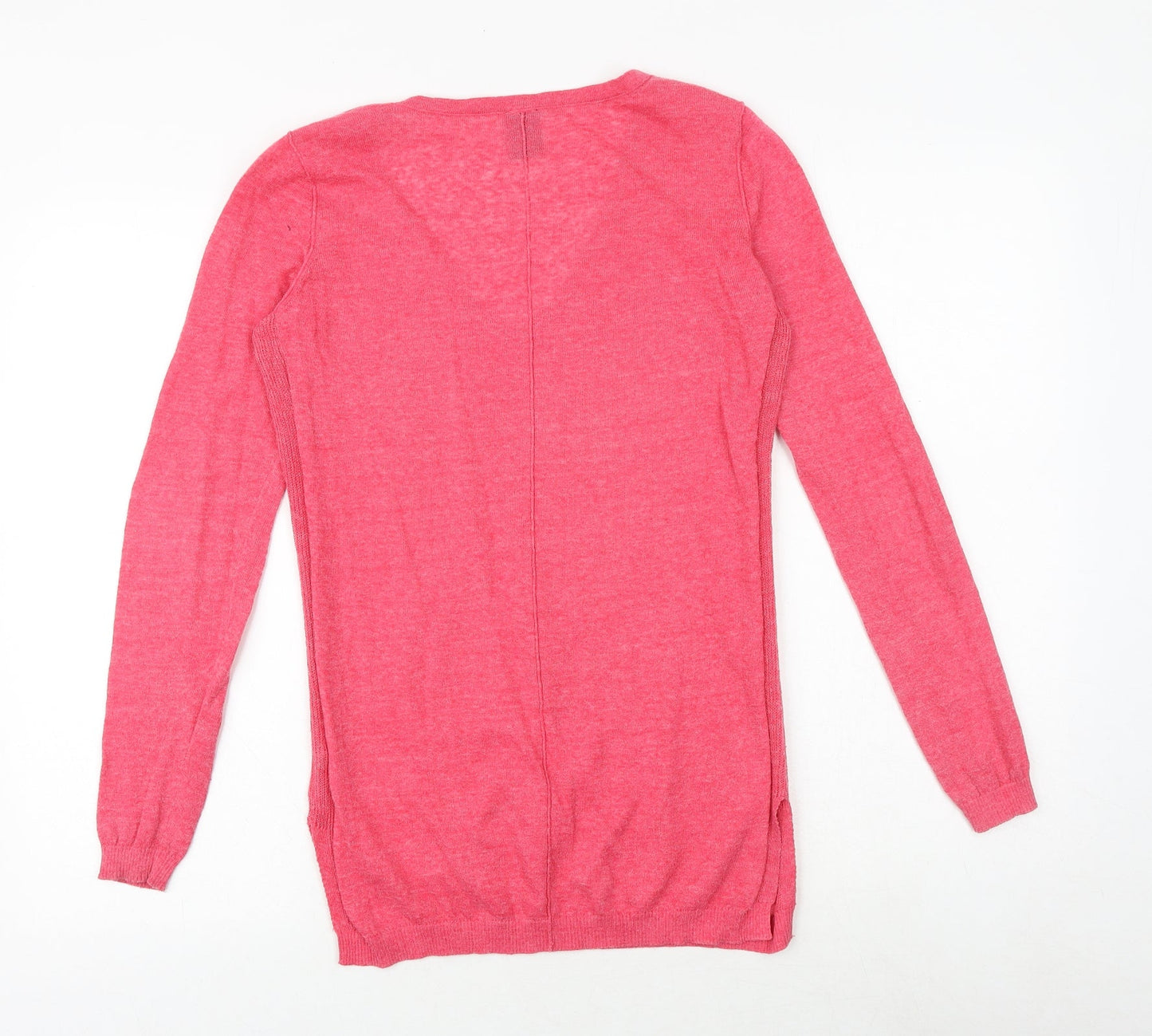 Gap Womens Pink V-Neck Polyester Pullover Jumper Size XS