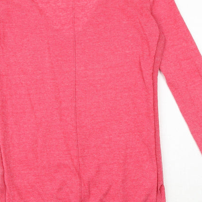 Gap Womens Pink V-Neck Polyester Pullover Jumper Size XS