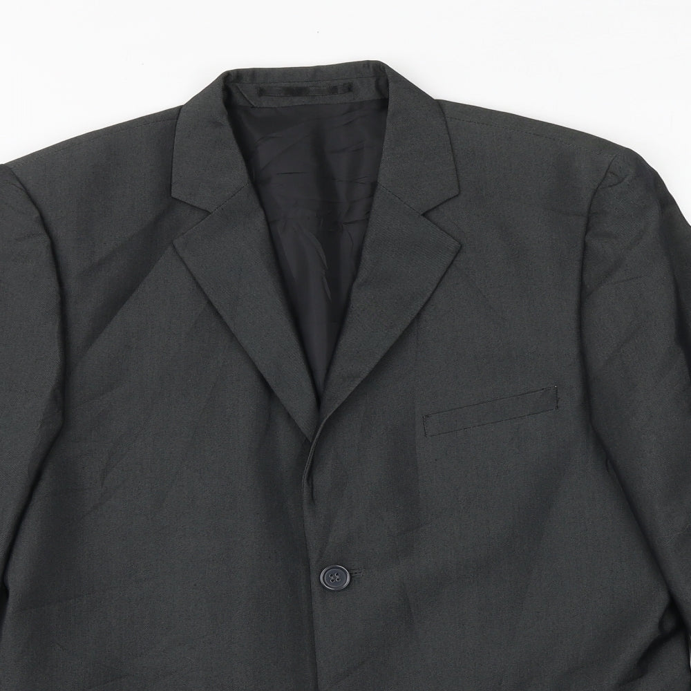 CP Womens Grey Polyester Jacket Suit Jacket Size 14