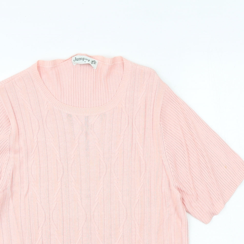 Womens UK Size S Jumper Pink Pullover Jumper