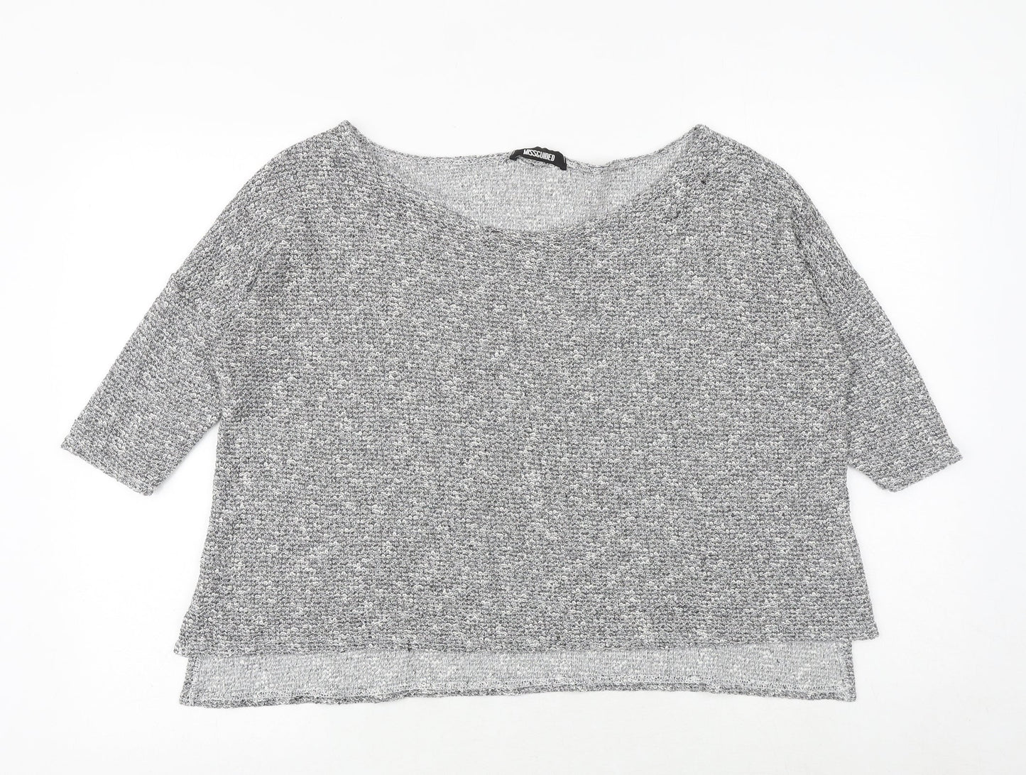 Womens UK Size L Missguided Grey Basic T-Shirt