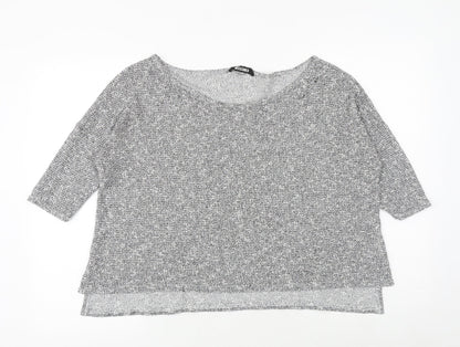 Womens UK Size L Missguided Grey Basic T-Shirt