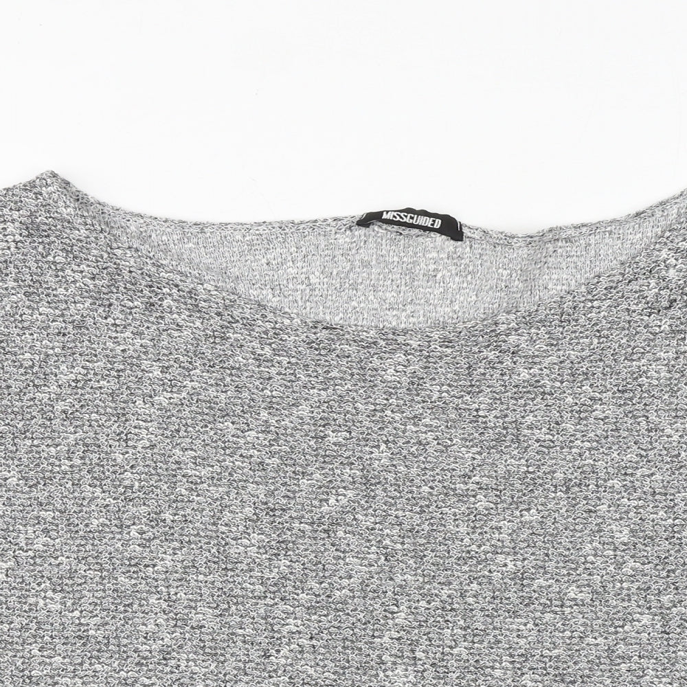 Womens UK Size L Missguided Grey Basic T-Shirt