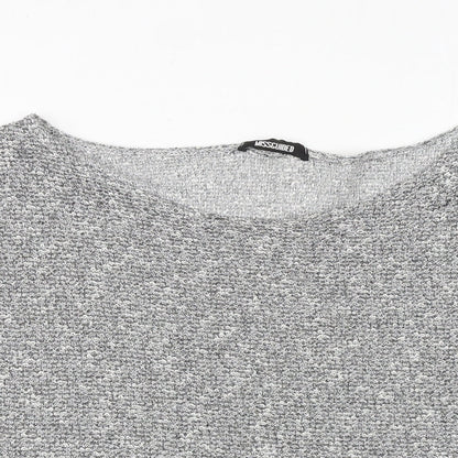 Womens UK Size L Missguided Grey Basic T-Shirt