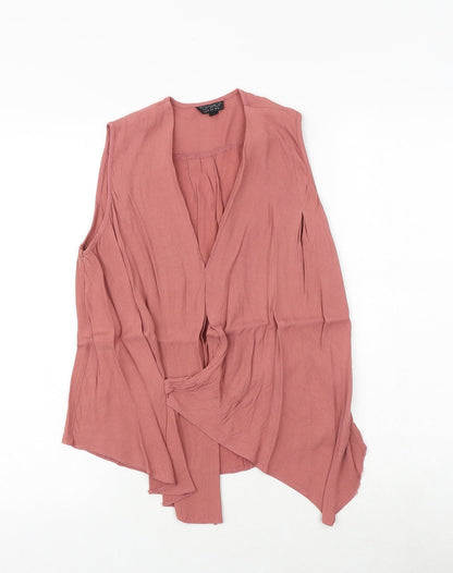 Womens UK Size 10 Topshop Pink Kimono Blouse