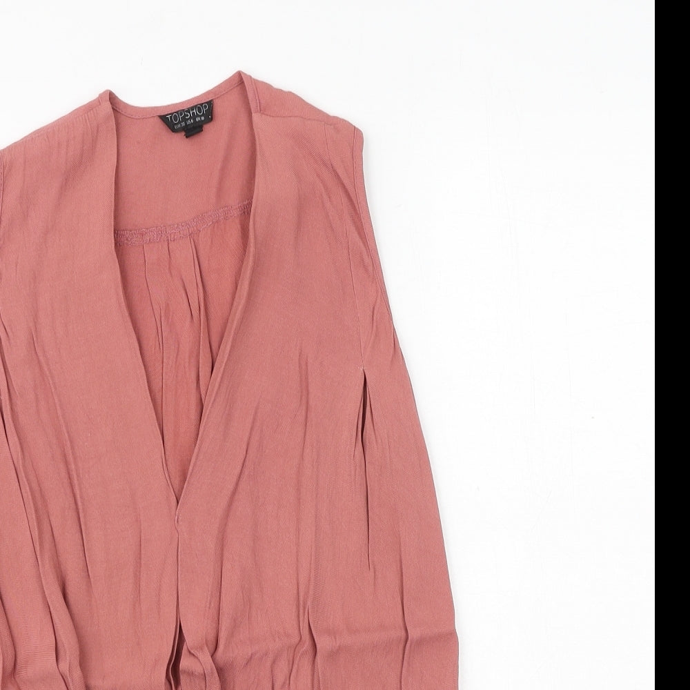 Womens UK Size 10 Topshop Pink Kimono Blouse