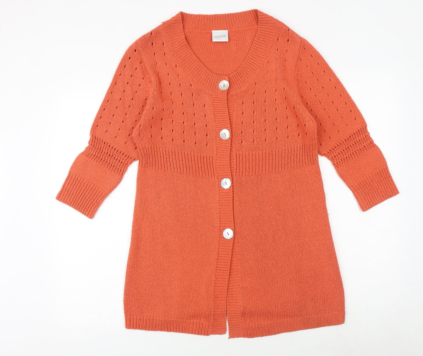Womens UK Size 12 Wardrobe Orange Cardigan Jumper