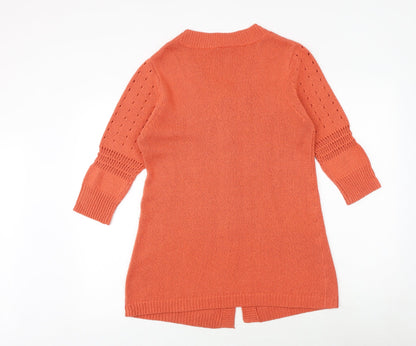 Womens UK Size 12 Wardrobe Orange Cardigan Jumper