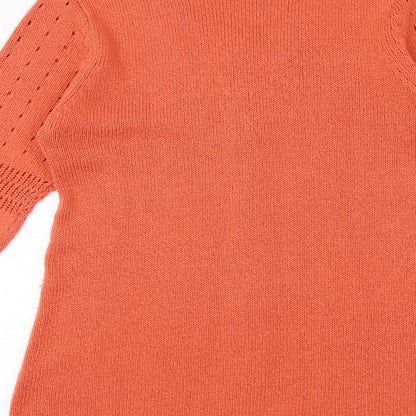 Womens UK Size 12 Wardrobe Orange Cardigan Jumper