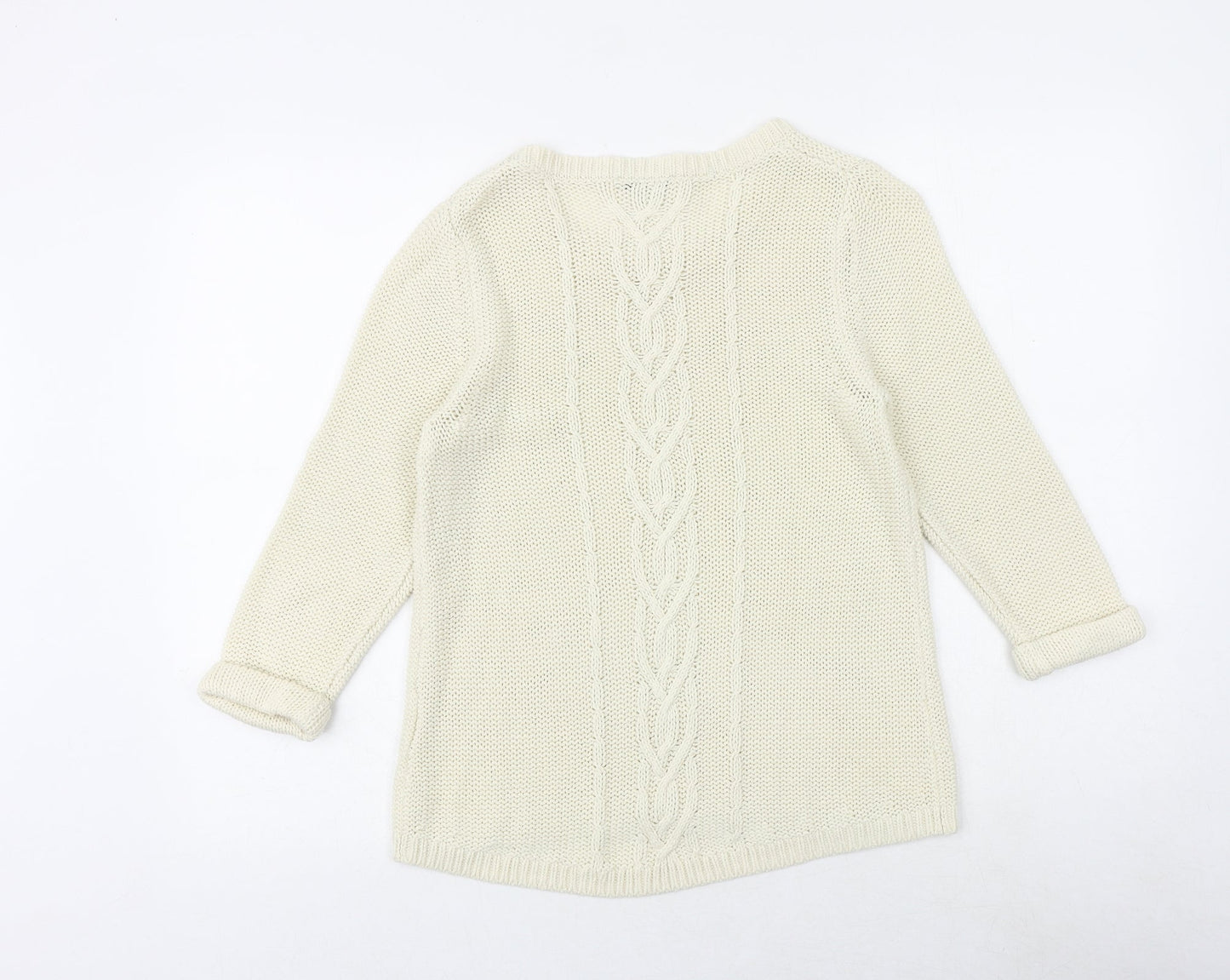 Mavi Womens Beige Round Neck Acrylic Pullover Jumper Size S