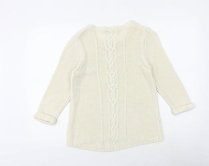 Mavi Womens Beige Round Neck Acrylic Pullover Jumper Size S