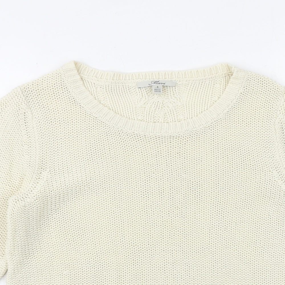 Mavi Womens Beige Round Neck Acrylic Pullover Jumper Size S