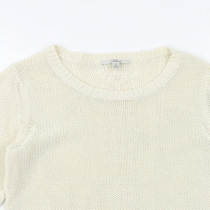 Mavi Womens Beige Round Neck Acrylic Pullover Jumper Size S