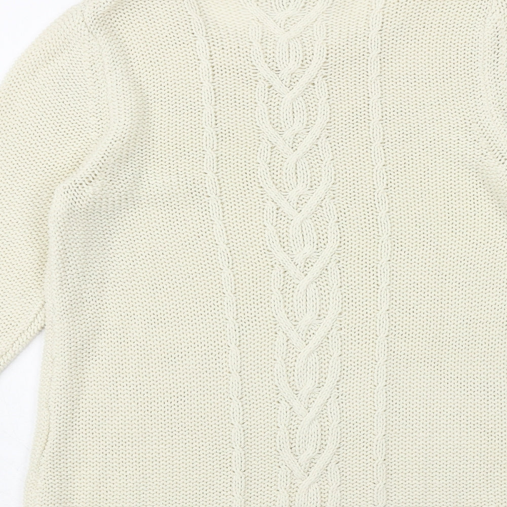 Mavi Womens Beige Round Neck Acrylic Pullover Jumper Size S