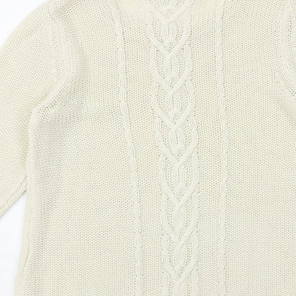 Mavi Womens Beige Round Neck Acrylic Pullover Jumper Size S