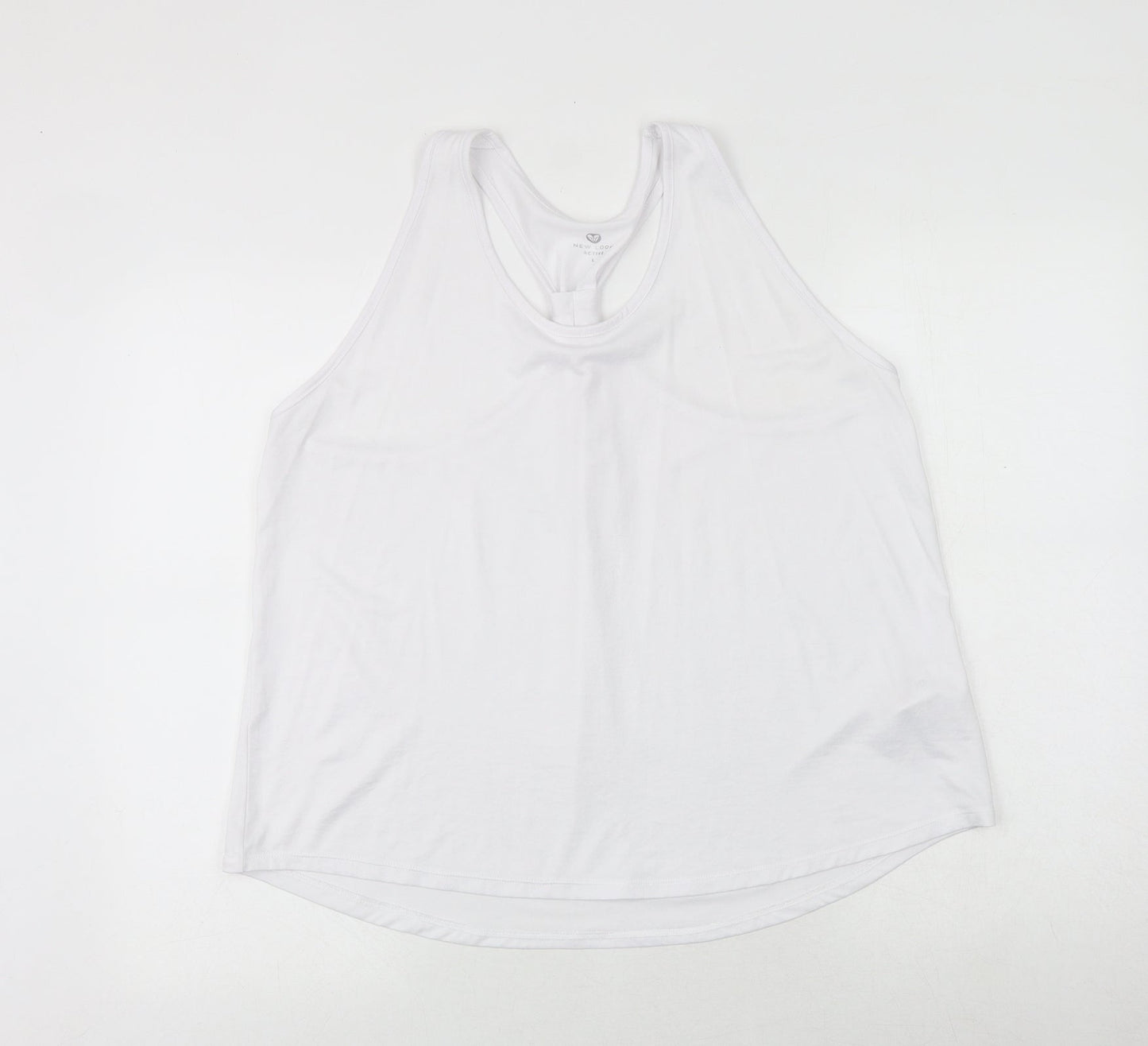 Womens UK Size L New Look White Basic Tank