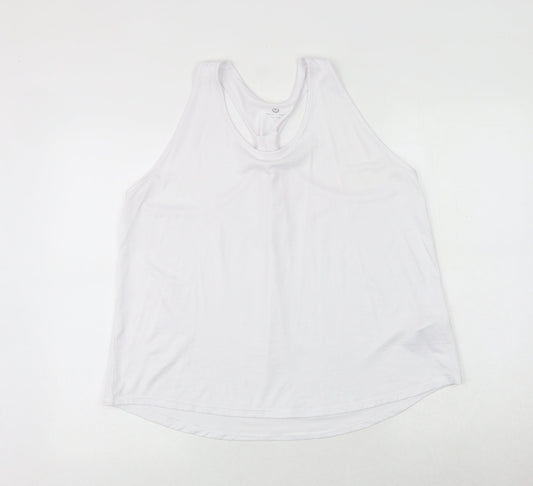 Womens UK Size L New Look White Basic Tank
