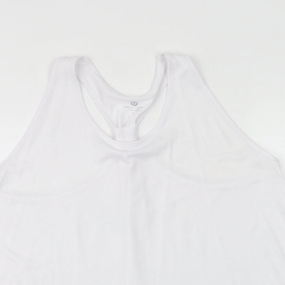 Womens UK Size L New Look White Basic Tank