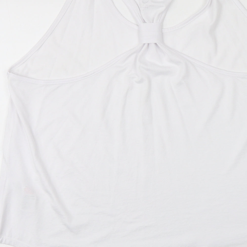 Womens UK Size L New Look White Basic Tank