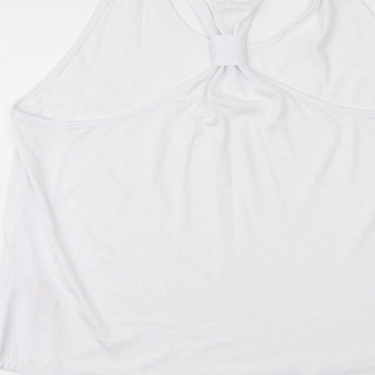 Womens UK Size L New Look White Basic Tank