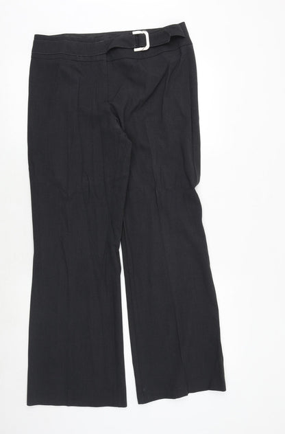 Womens UK Size 14 Marks and Spencer Regular Fit Dress Pants Grey Trousers