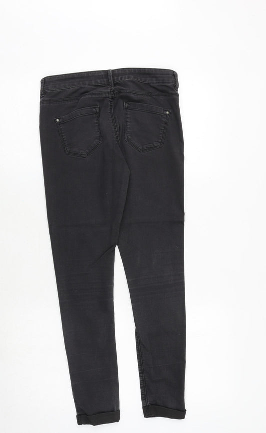 Topshop Womens Grey Cotton Skinny Jeans Size 28 in Regular Zip