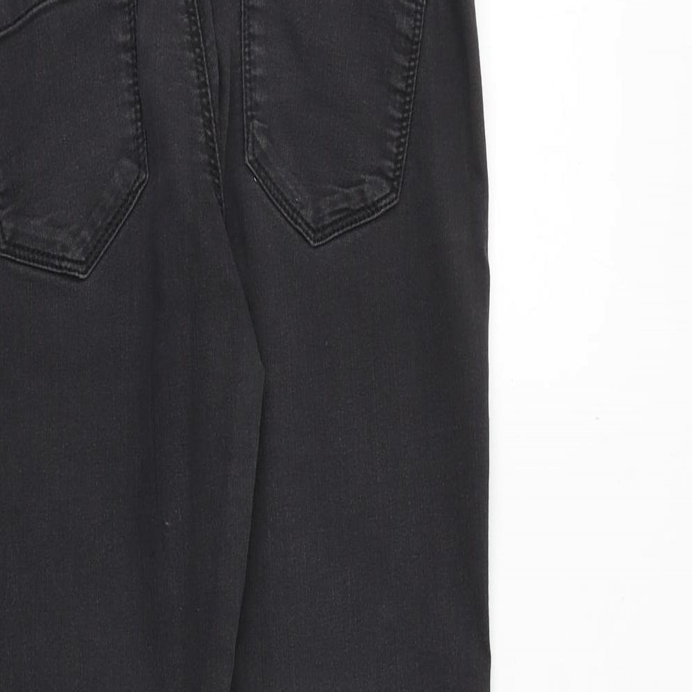 Topshop Womens Grey Cotton Skinny Jeans Size 28 in Regular Zip