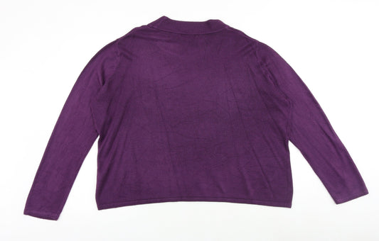 Womens UK Size XL Bonmarché Purple Pullover Jumper
