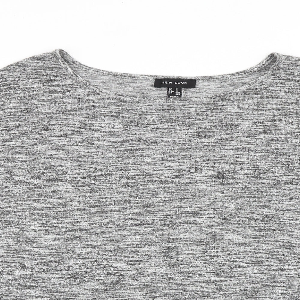 Womens UK Size S New Look Grey Basic Blouse
