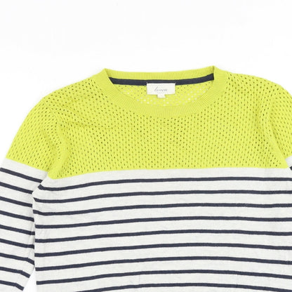 Linea Womens Multicoloured Round Neck Striped Viscose Pullover Jumper Size S