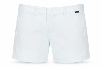 Deus Womens Blue Cotton Chino Shorts Size 12 Regular Zip