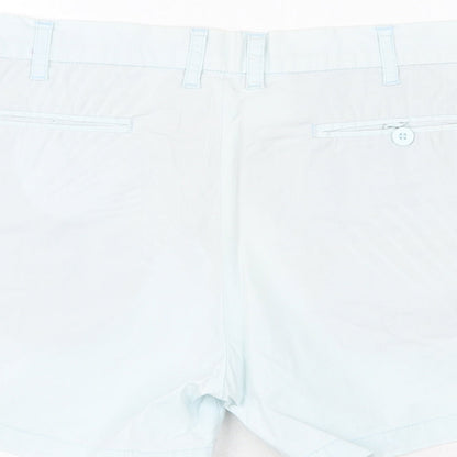 Deus Womens Blue Cotton Chino Shorts Size 12 Regular Zip