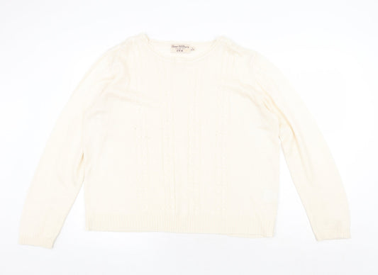 Womens UK Size L EWM Beige Pullover Jumper