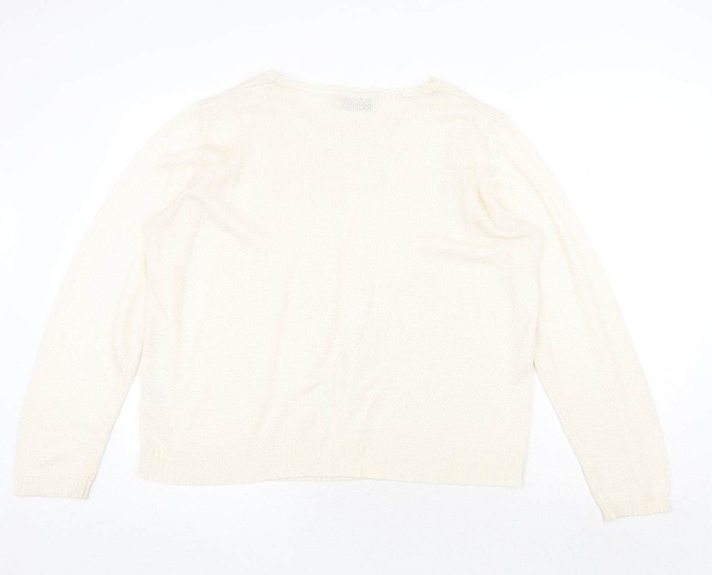 Womens UK Size L EWM Beige Pullover Jumper