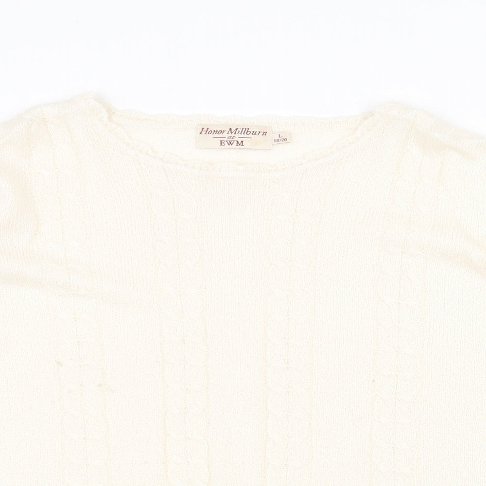 Womens UK Size L EWM Beige Pullover Jumper