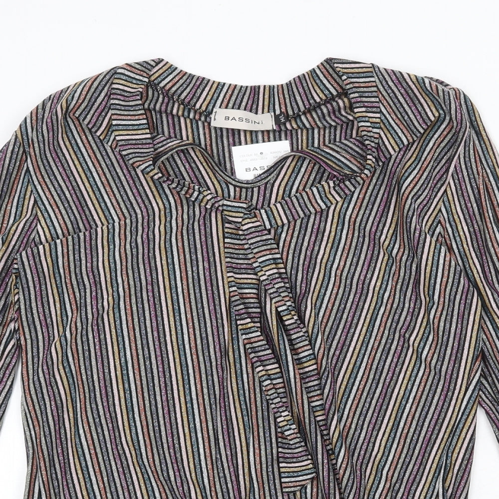 Womens UK Size M BASSINI Multicoloured Basic Blouse