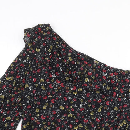 Womens UK Size 10 New Look Black Basic Blouse
