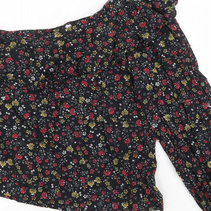 Womens UK Size 10 New Look Black Basic Blouse