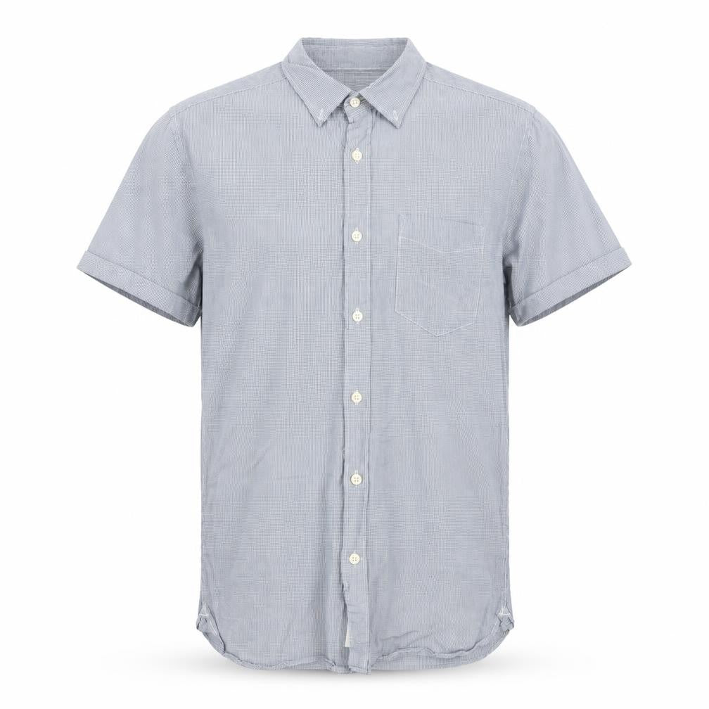 Mens UK Size S H&M Blue  Button-Up Short Sleeve Casual Shirt