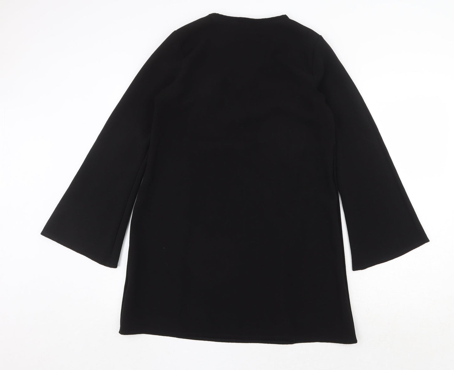 Boohoo Womens Black Polyester A-Line Size 12 V-Neck Pullover