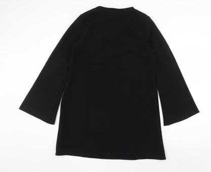 Boohoo Womens Black Polyester A-Line Size 12 V-Neck Pullover
