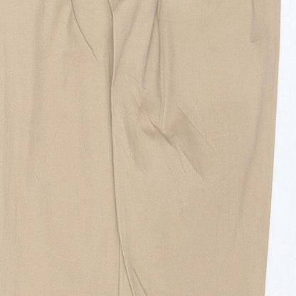 Bershka Womens Beige Cotton Straight Jeans Size 6 Regular Zip