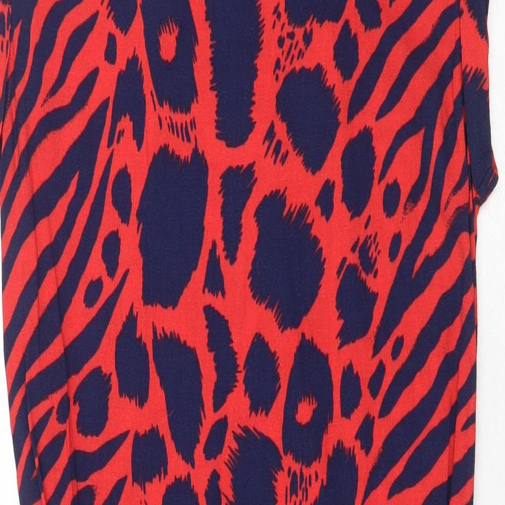 NEXT Womens Multicoloured Animal Print Viscose A-Line Size 6 Round Neck Pullover - Leopard Pattern