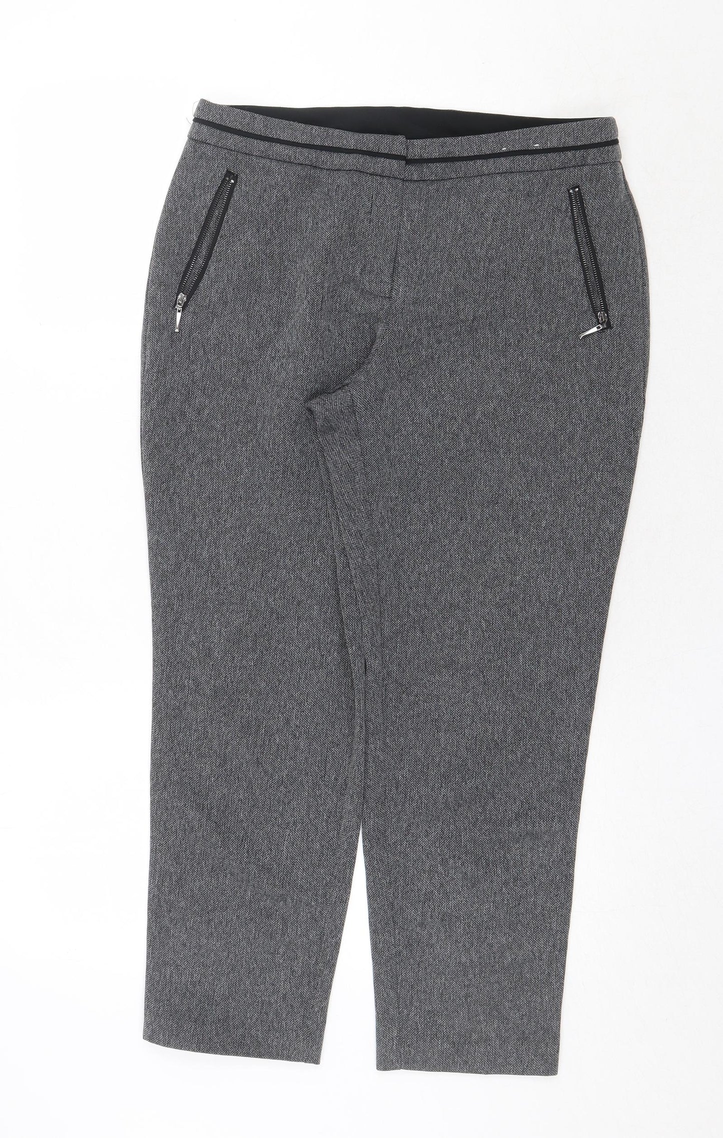 Womens UK Size 12 Dorothy Perkins Regular Fit Carrot Grey Trousers