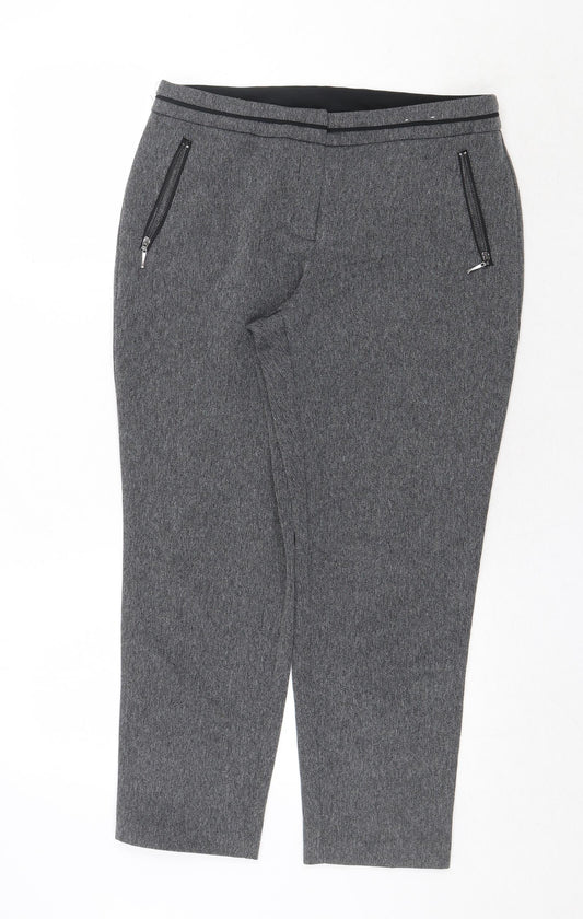 Womens UK Size 12 Dorothy Perkins Regular Fit Carrot Grey Trousers