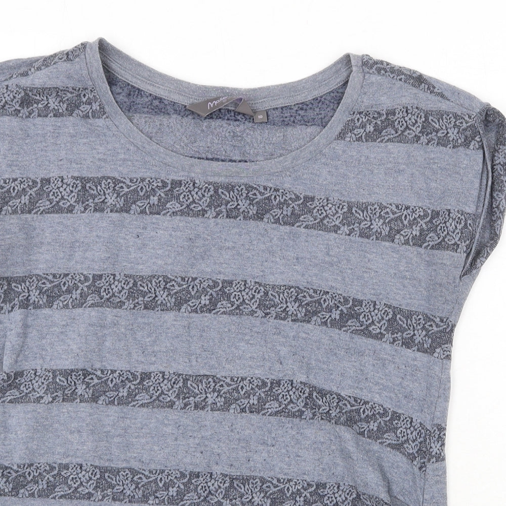 Womens UK Size 10 New Look Grey Basic Blouse